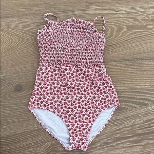Zara Red Floral Kids Swim One Piece